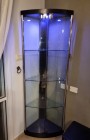 Corner glass showcase, black