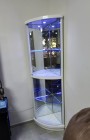 Corner glass showcase, white, model 663