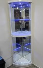 Corner glass showcase, white, model 663