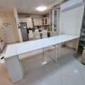 Expandable console table white highgloss