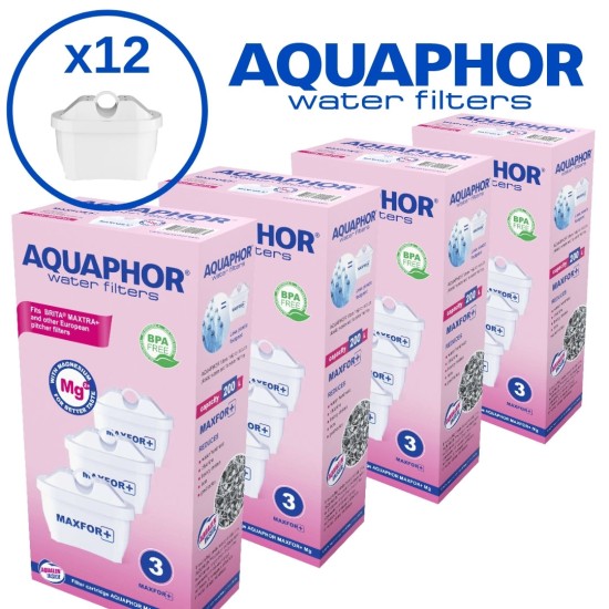  AQUAPHOR מארז סננים 12 יחי + MAXFOR . מסננים Aquaphor, מוצרי חשמל למטבח, מערכות טיהור וסינון מים, סננים.