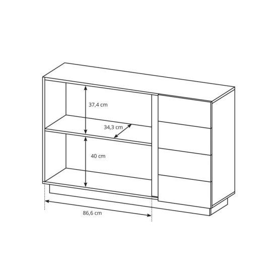 שידה מגירה ARCO WHITE (K138)