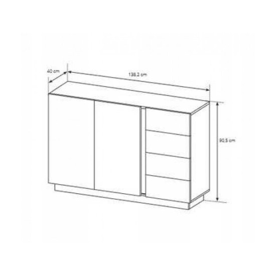 שידה מגירה ARCO WHITE (K138)