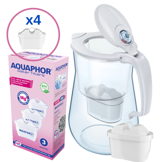 ONYX קנקן טיהור מים - בנפח 4,2 ליטר כולל 4 סננים. מסננים Aquaphor, מערכות טיהור וסינון מים, קנקני מים.