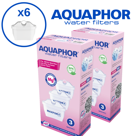  מארז סננים 6 יחי MAXFOR+ AQUAPHOR . מסננים Aquaphor, מערכות טיהור וסינון מים, סננים.