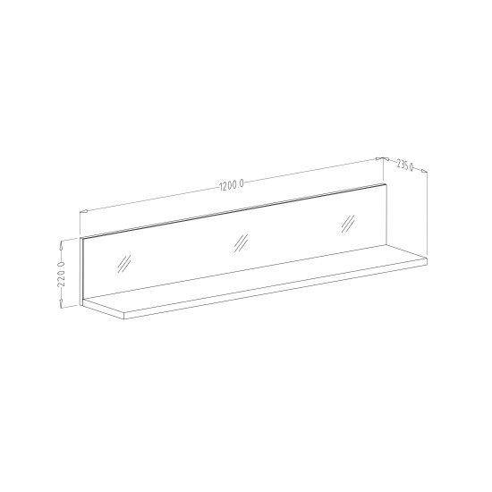 מדף תלוי HELIO Grey 01. ריהוט, רהיטים זולים, ריהוט ארגוני, ריהוט מודולרי, מדפים, קולקציית HELIO Grey.