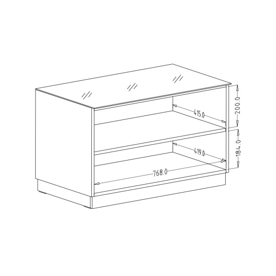 שידת טלוויזיה HELIO Grey 39. ריהוט, רהיטים זולים, ריהוט ארגוני, ריהוט מודולרי, שידות טלוויזיה, שידות מגירה, מזנונים ושידות, קולקציית HELIO Grey.