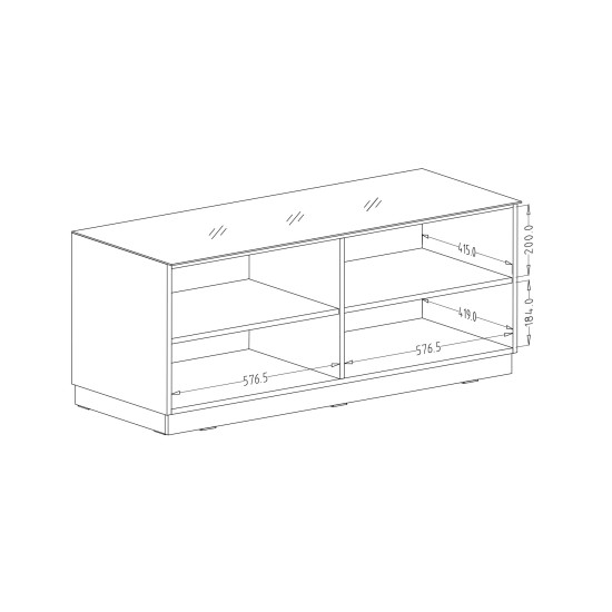 שידת טלוויזיה HELIO Grey 41. ריהוט, רהיטים זולים, ריהוט ארגוני, ריהוט מודולרי, שידות טלוויזיה, שידות מגירה, מזנונים ושידות, קולקציית HELIO Grey.