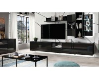 TV тумба HELIO Black 39 Мебель, Бюджетная мебель, Корпусная мебель, Модульная мебель, Телевизионные тумбы (TV), Комоды, Тумбы и комоды, Коллекция HELIO Black