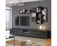 TV тумба HELIO Black 41 Мебель, Бюджетная мебель, Корпусная мебель, Модульная мебель, Телевизионные тумбы (TV), Комоды, Тумбы и комоды, Коллекция HELIO Black