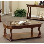 Wooden coffee table with glass top HSC105