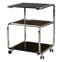 Сервировочный стол из каленого стекла черного цвета Z02