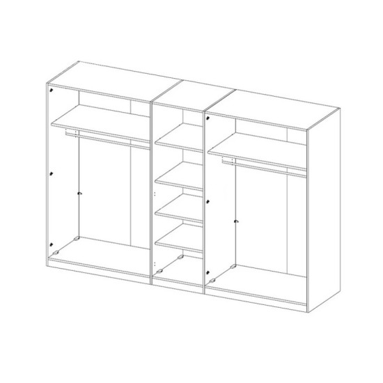 ארון בגדים פתיחה 5 דלתות Hektor White 21. ריהוט, חדרי שינה, ארונות, ארונות לחדר שינה, ארונות בגדים, קולקציית HEKTOR, קולקציית HEKTOR White.