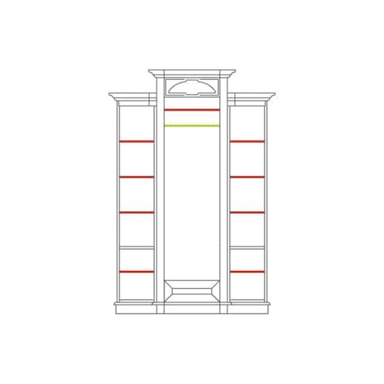 ארון בגדים 3 דלתות AFRODYTA פורניר 135x206. ריהוט, ארונות, ארונות לחדר שינה, ריהוט יוקרתי, קולקציית AFRODYTA.