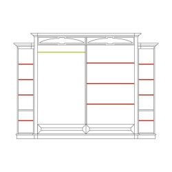 Шкаф 6-ти дверный AFRODYTA натуральный шпон 270х206 Шкаф 6-ти дверный AFRODYTA натуральный шпон 270х206