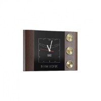 Часы с метеостанцией BARI - массив дуба 