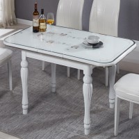 Dining table with glass top