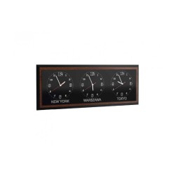 Horizontal Triple Clock VENEZIA - natural oak veneer Horizontal Triple Clock VENEZIA - natural oak veneer