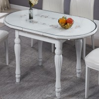 Oval table with glass top