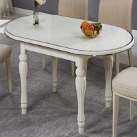 Oval table with glass top