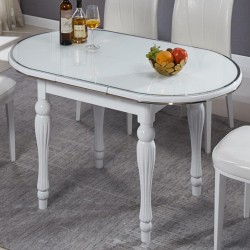 Oval table with glass top Oval table with glass top
