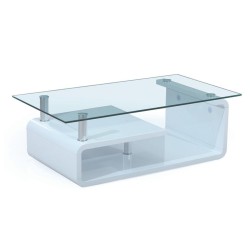 Coffee table with glass top
