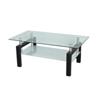 Coffee table with glass top