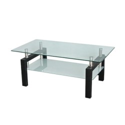 Coffee table with glass top