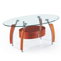 שולחן קפה אובלי מזכוכית