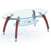 שולחן קפה אובלי מזכוכית