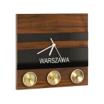 שעון קיר עם תחנת מטאורולוגית VIGO - פורניר טבעי