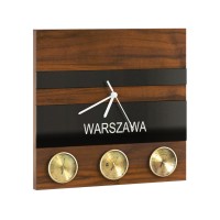 שעון קיר עם תחנת מטאורולוגית VIGO - פורניר טבעי