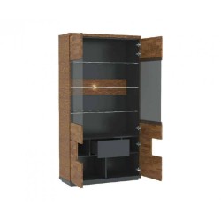 Витрина VERANO широкая с подсветкой - массив дуба Витрина VERANO широкая с подсветкой - массив дуба