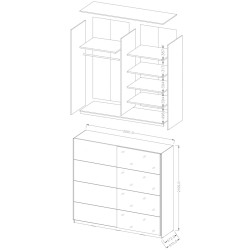Шкаф-купе с зеркалом BETA - White glossy 57