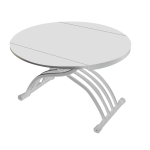 Round table N-5 with white glass top