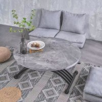 Round table N-5 with gray marble top