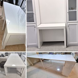 Expandable console table white highgloss