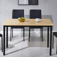 Dining table with metal legs