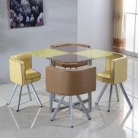 Обеденный гарнитур стеклянный стол и 4 стула