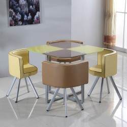 Dining set glass table and 4 chairs