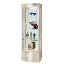 Cream colored glass display case Cream colored glass display case