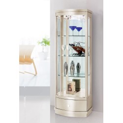 Cream colored glass display case