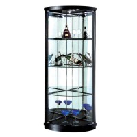 Corner glass showcase, black