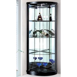 Corner glass showcase, black Corner glass showcase, black