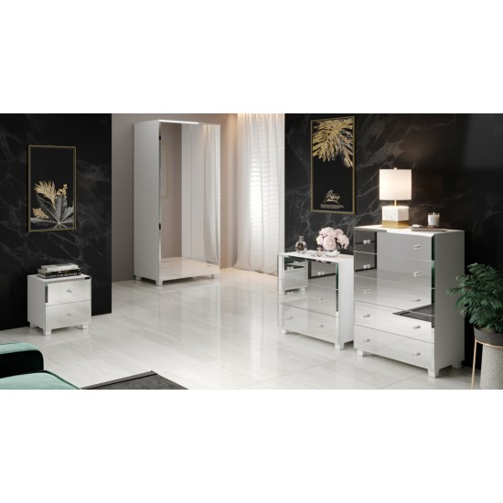 ארון דו דלתות BELLAGIO - White 18. ריהוט, חדרי שינה, ארונות לחדר שינה, ארונות בגדים.