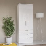 2 door WARDROBE with 3 drawers - OPTIMA White 68