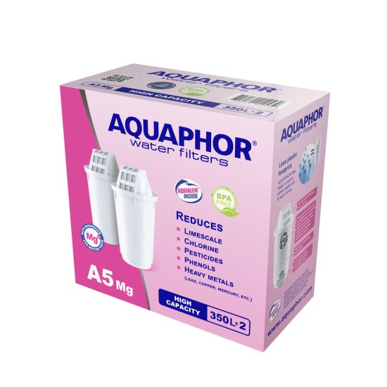 מסנני מים - סט AQUAPHOR A5 Mg (2 יח'). מסננים Aquaphor, מערכות טיהור וסינון מים, סננים, פילטרים לקנקן טיהור מים ובקבוקים.
