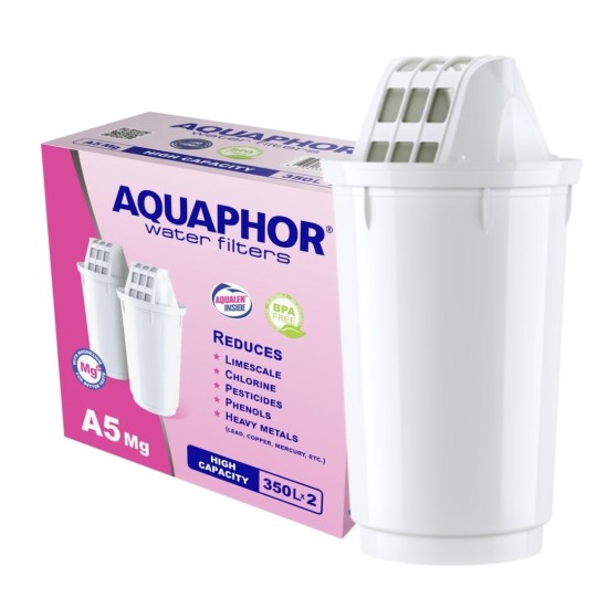 מסנני מים - סט AQUAPHOR A5 Mg (2 יח'). מסננים Aquaphor, מערכות טיהור וסינון מים, סננים, פילטרים לקנקן טיהור מים ובקבוקים.