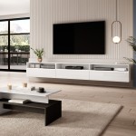 Hanging TV stand BAROS color White Gloss
