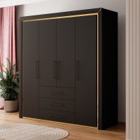 Wardrobe 4 doors 3 drawers ARNO Black 20